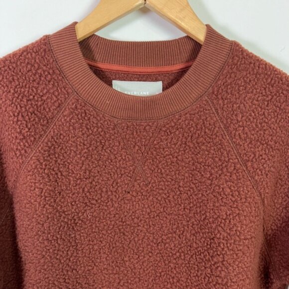 Everlane Renew Brown Long Sleeve Sherpa Crewneck Sweatshirt New Size Medium - Picture 3 of 7